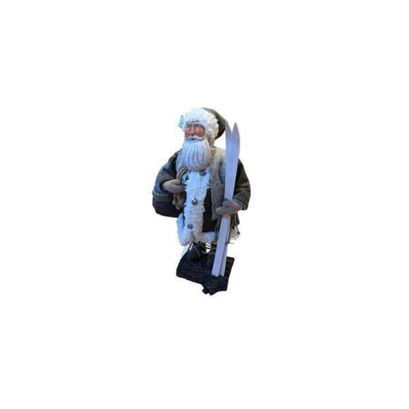 Charming Santa Figure Skis Nordic 14” - Picture 1 of 4